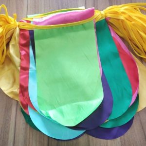 ریسه ساتن هلالی الوان (رنگی) - بسته 50متری