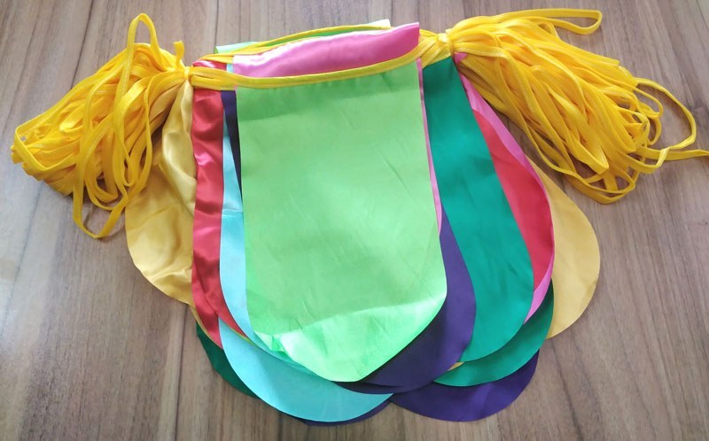 ریسه ساتن هلالی الوان (رنگی) - بسته 50متری