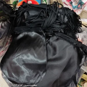 ریسه ساتن هلالی مشکی - بسته 50متری